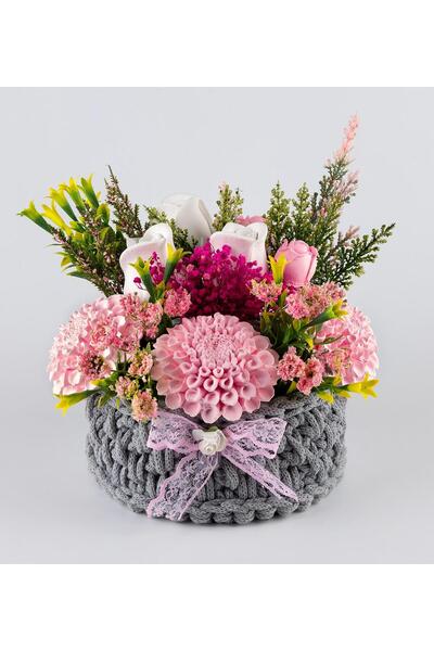 Genel Markalar Örgü Sepette Peri Masalı Kokulu Taş Aranjmanı