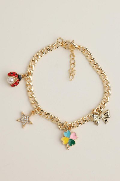 Modex Ladybug Star Clover Figured Chain Bracelet (17+5cm)
