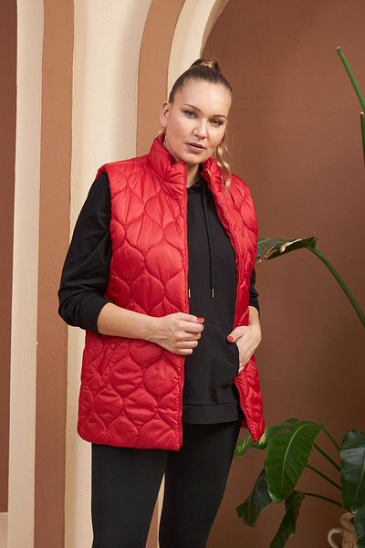 RMG Quilted Plus Size Red Vest