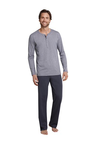 Schiesser Pyjama Ebony Schlafanzug Pyjama Schlafmode Bequem