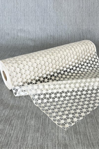 Pimula home PVC Transparent Coating Anti-Slip Anti-Slip Lace Shelf Cover Inside the Cabinet - 1009-I-Honeycomb
