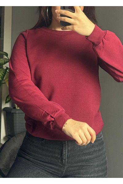 Qenz Σέρβιτρο Crew Neck Boy Sweat - Claret Red