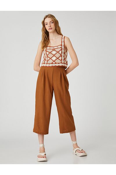 Koton Spodnie z szerokimi nogawkami, Culotte, plisowane