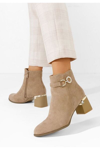 B T Shoes Elegant Margie V2 khaki ankle boots