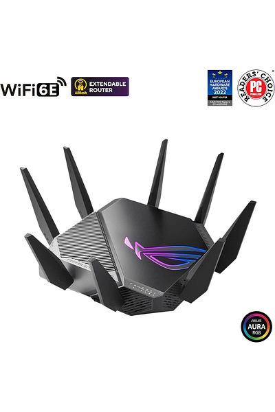 ASUS ROG Rapture GT-AXE11000 Tri-band WiFi 6E Extendable Gaming Router, 4G 5G Router Replacement, 6G