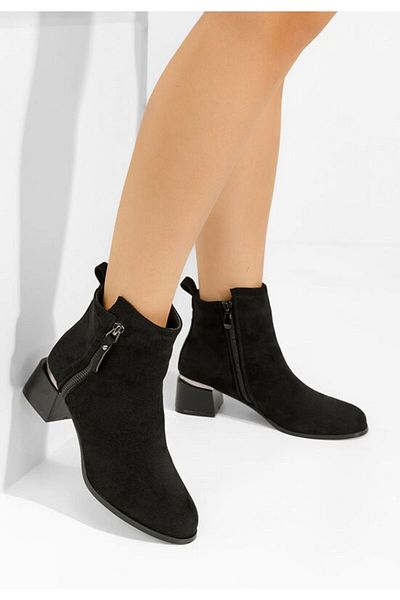 B T Shoes Assisa V2 black chunky heel ankle boots