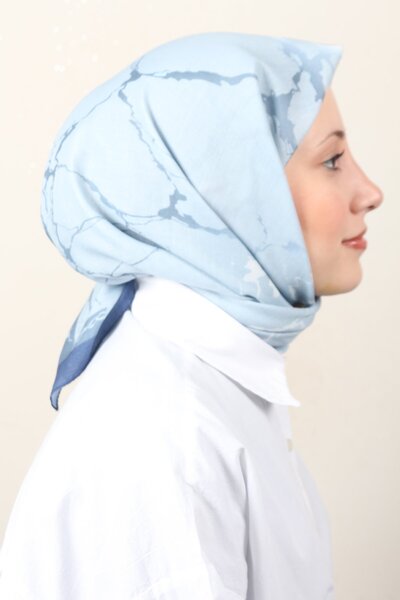Eşarppark Lux Soft Pamuklu Eşarp 4040-169 Buz Mavisi