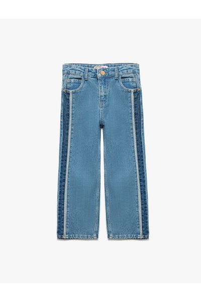 Koton Pantaloni din denim cu picioare largi din bumbac