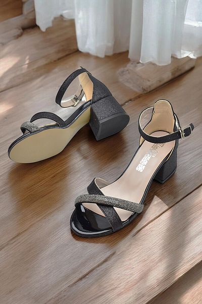 ayakkabiburada 351 Rochie de seara Pantofi cu toc pentru fete Stone Light Pantofi de seara de logodna pentru fete