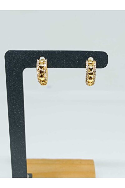 mama india alaçatı Gold Color Zircon Stone Modern Design Earrings No 6