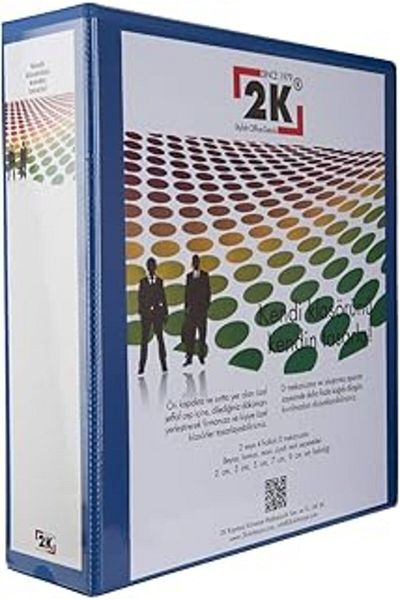 teknoenonline 2K 07-2D-M مجلد عرض الشركة A4 PVC بجيوب - 7 سم ظهر 2 حلقة D آلية، أزرق
