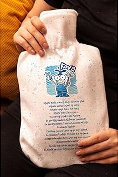 shop Giftsepeti Aquarius هدية لصديقك كيس ماء ساخن - ثيرموفور مع غطاء مصمم - يدفأ القدم