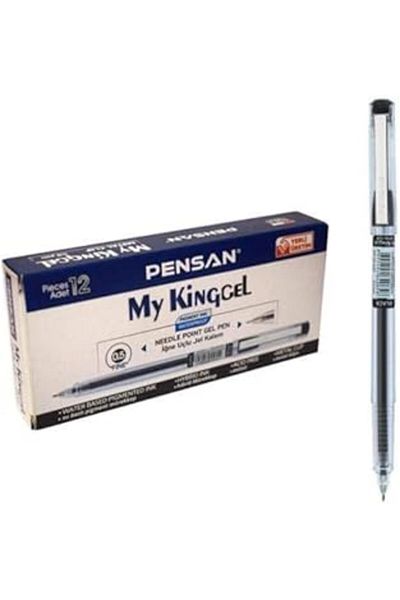 Mu Art Pensan 6405 My-King Gel, Metal, Clip Pen, Black 0.5 12'Li Package - Pe06405Black