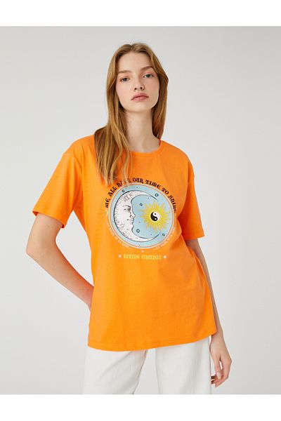 Koton Tricou imprimat cu mânecă scurtă cu decolteu