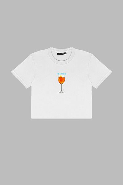 Sekizbiraltı Λευκό Aperol Spritz με στάμπα Crop Top