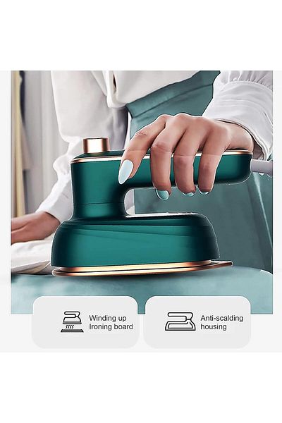 COOYA Steam Iron, Portable Mini Foldable Rotary for Traveling, Green