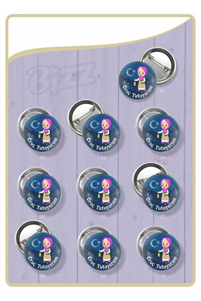 B Ajans Bizz Ramazan - Oruç Tutuyorum Rozeti -02 (TOPLAM 10 PARÇA)