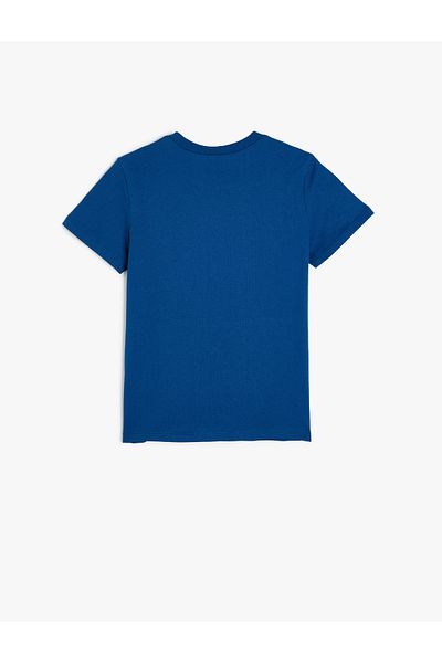 Koton Tricou pentru băiat din bumbac albastru cu tema skateboard 5skb10141tk