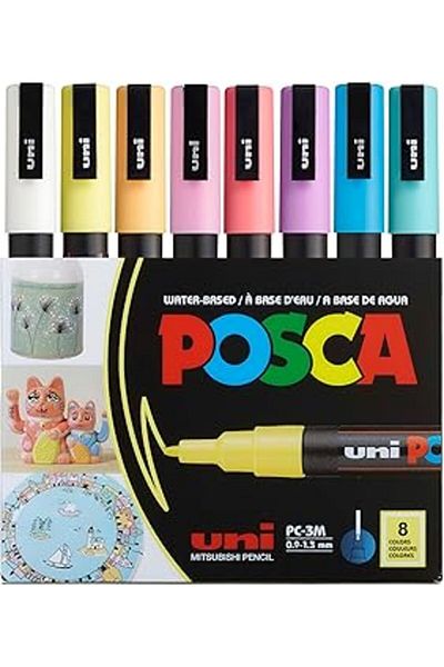 Mu Art Uni Poster Marker Posca Set Pc-3M/8C Sc Soft Color 8 Li