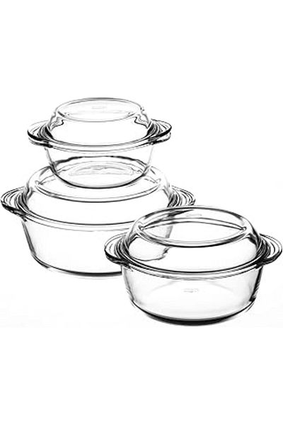 Mu Art Pasabahce Borcam Cookware Set - 3 Pieces