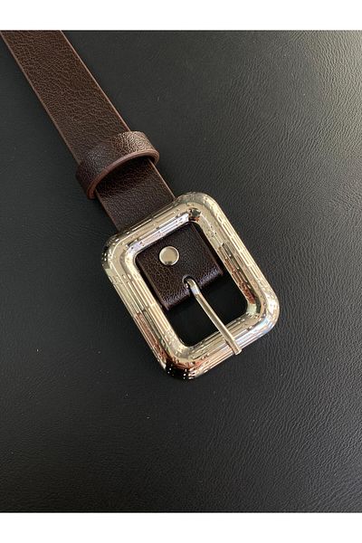 LİA KEMER Square Silver Patterned Model Belt Waist Belt Coat Belt Dress Belt Trouser Belt