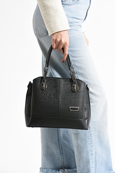 By Hakan Geantă de mână și de umăr din nubuc neagră pentru femei JN-802