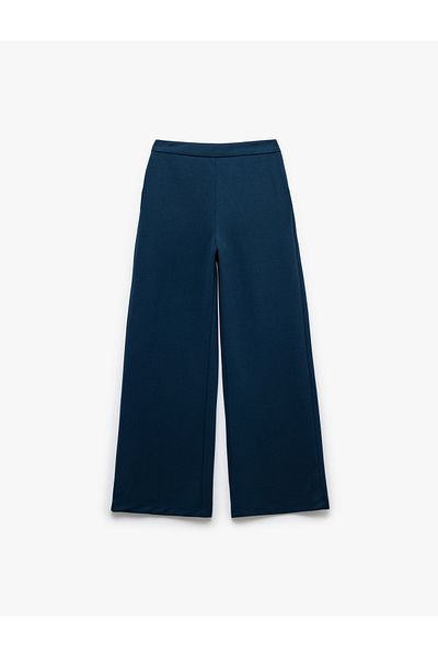 Koton Basic Flared Trousers with Elastic Waist and Pockets