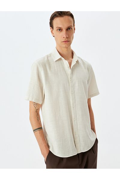 Koton Cotton Buttoned Regular Fit Short Sleeve Shirt