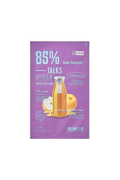 Missha قناع ورقي من Missha Korean Talks Vegan Squeeze Super Energizer، قطعة واحدة