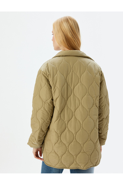 Koton Καπιτονέ φουσκωτό παλτό με όρθιο γιακά με τσέπες με φερμουάρ