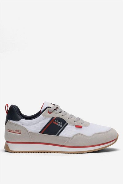 Liger Ανδρικά αθλητικά παπούτσια Casual Sneaker ΛΕΥΚΟ - ΣΚΟΥΡΟ ΜΠΛΕ