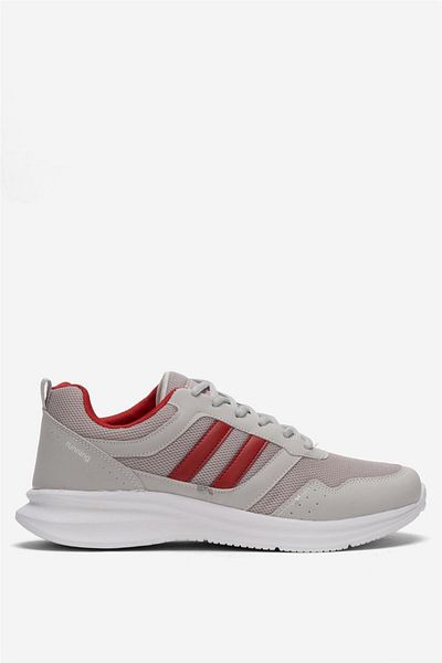 Liger Men's Sports Shoes - Lightweight, Comfortable, Faylon Sole, GRAY RED