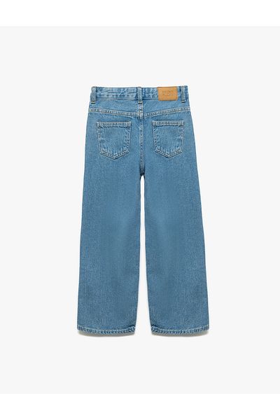 Koton Pantaloni din denim cu picioare largi din bumbac