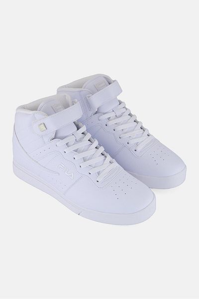 FILA Men Vulc 13 Distress High Cuff Velcro Outdoor Shoes, White
