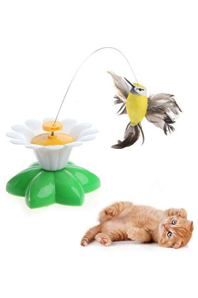 Pribor Hareketli Kedi Oyuncağı Dönen Kuş Başlıklı ( Pille Çalışır)