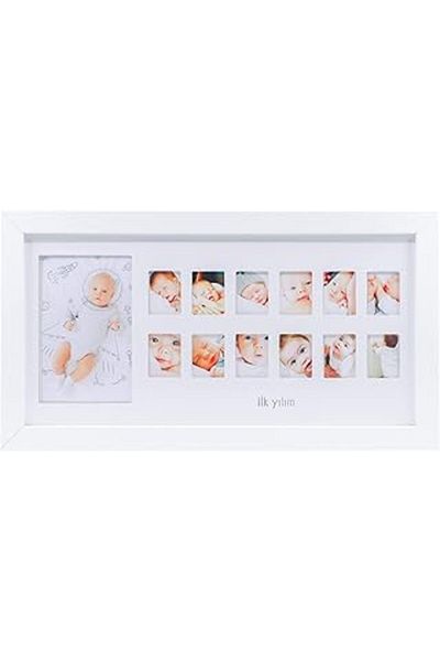 Mu Art Ahşap Fufizu My First Year Photo Memory Frame - Decorative Baby Room 12 Month Picture Memory Frame