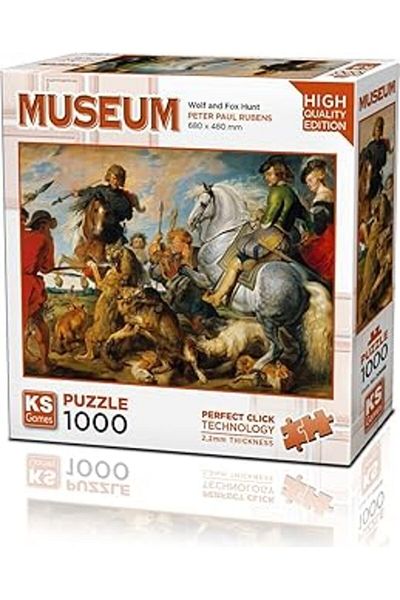 Ks Puzzle 20666 Wolf and Fox Hunt 1000 Piece Puzzle -