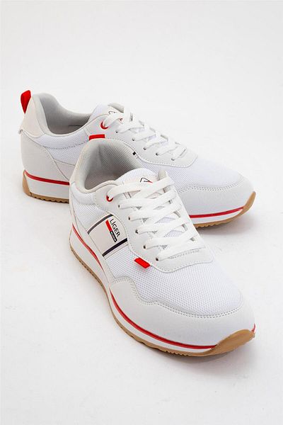 Liger Ανδρικά αθλητικά παπούτσια Casual Sneaker ΛΕΥΚΟ - ΚΟΚΚΙΝΟ