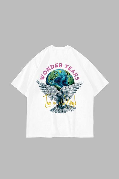Sekizbiraltı Μπλουζάκι Wonder Years Printed Unisex Λευκό Oversize