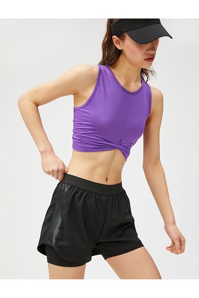 Koton Crop Sports Athlete with Gather Detail