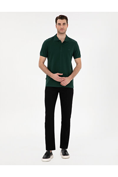 Pierre Cardin Siyah Slim Fit Beli Lastikli Kanvas Pantolon 50301791-VR046