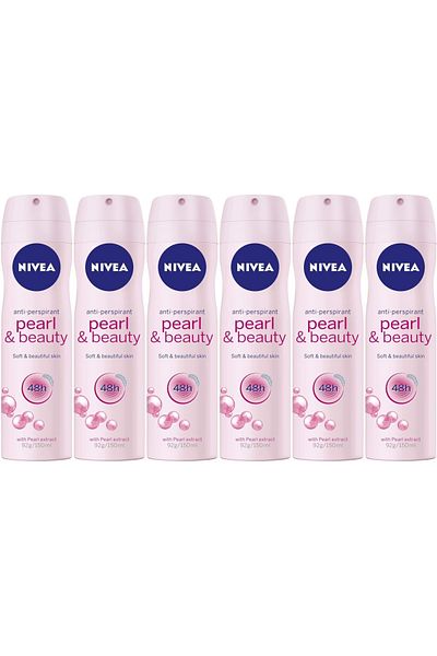 NIVEA Pearl And Beauty Antiperspirant For Women Extracts Spray 150ml X 6