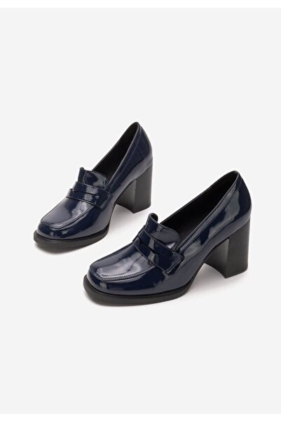 B T Shoes Mocasini cu toc Odesia albastri