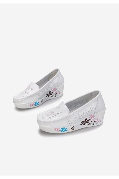 B T Shoes Mocasini piele naturala Havana albi