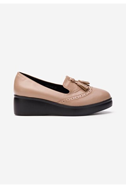 B T Shoes Mocasini cu platforma Olbia nude