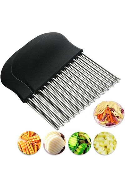 fulina Stainless Steel Crinkle Cutter,Unique Wave Modeling,Non-slip Handle Design,for Homemade Wavy Fries