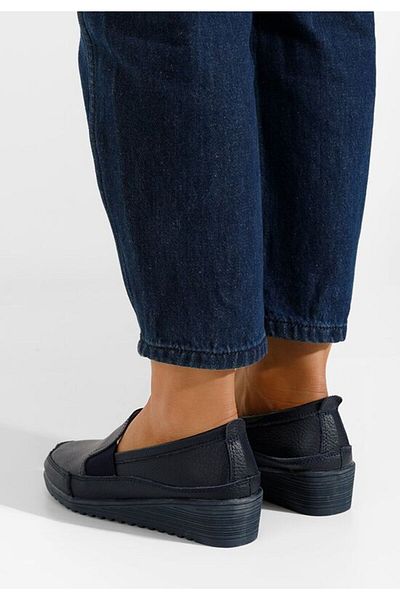 B T Shoes Mocasini dama cu platforma navy Sonima