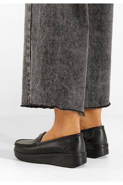 B T Shoes Mocasini dama piele negri Ciela