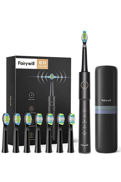 Fairywill فرشاة أسنان كهربائية سونيك للكبار والصغار، فرشاة أسنان كهربائية قابلة لإعادة الشحن مع 8 رؤوس فرشاة