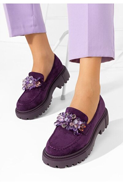 B T Shoes Mocasini cu talpa groasa Amilla mov